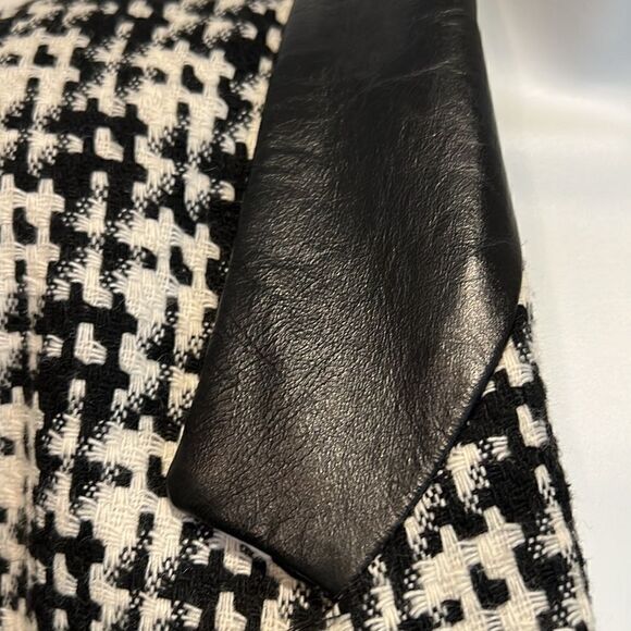 Sterling Stall Sport‎ Wool Blend Leather Collar Black/White Blazer Size 14P - Picture 8 of 16